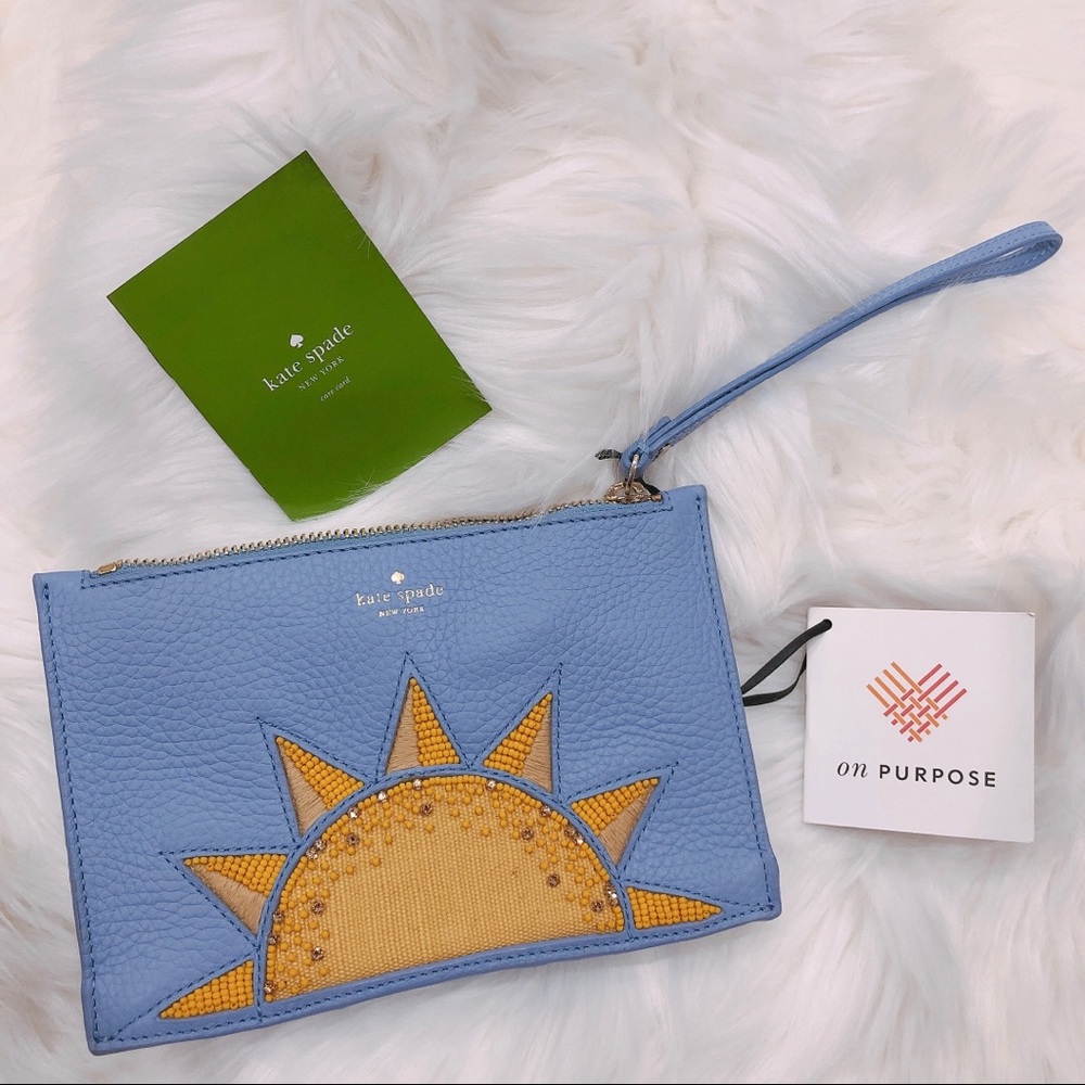 Kate Spade On Purpose Sun Mini Leather Wristlet
